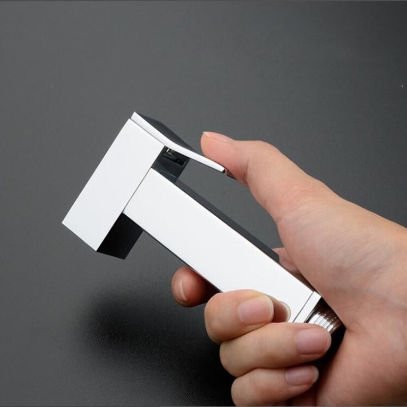 Hand held Toilet Bidet Sprayer set Kit Solid Brass Hand Bidet faucet for Bathroom hand sprayer shower head Square