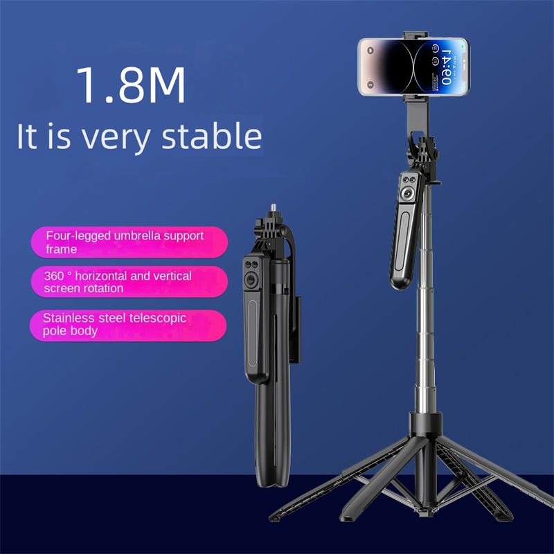 Statyw FANGTUOSI 1800 mm do aparatu w smartfonie, statyw z migawką Bluetooth, bezprzewodowe uchwyty do selfie Stick Uchwyt na telefon