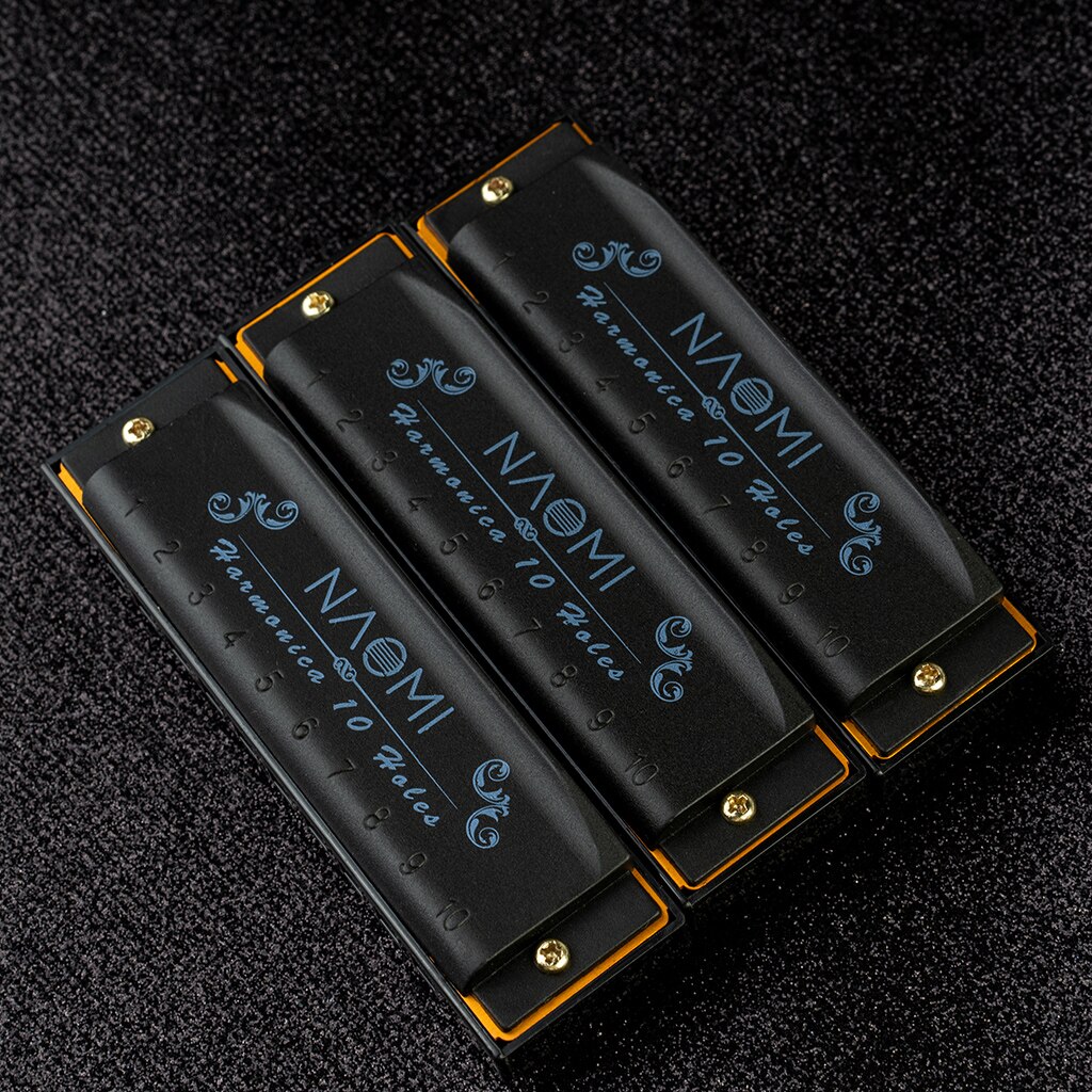 Three-part Harmonica Set Keys C, D, G with Case 3 Harmonica Harp