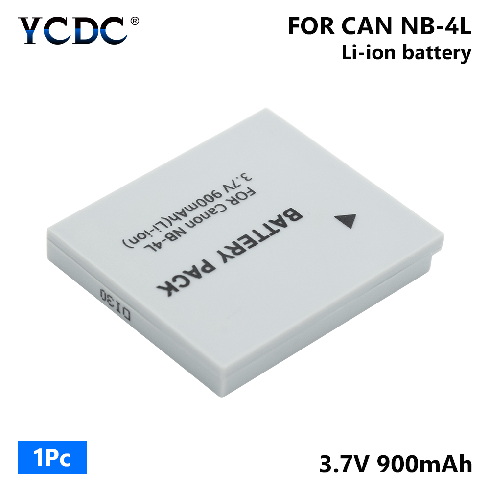 1/2 Pcs 3.7V NB-4L NB4L NB 4L 900mAh Li-ion Battery For Canon IXUS 30/40/50/55/60/65/80 IS/100/ I20/110/115/120/130/117/220: 1 piece battery