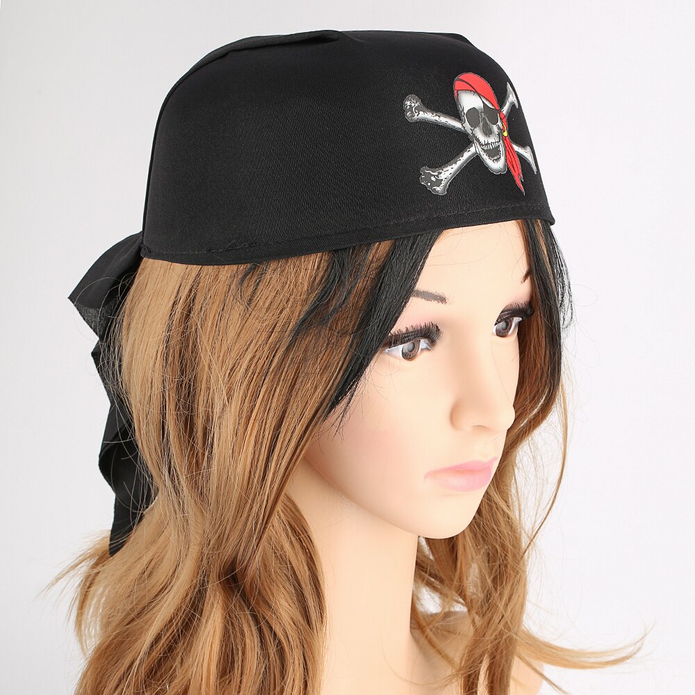 Pirate Bandana et Cache-Oeil Set de 4 pièces crâne Foulard Capitaine Caraïbes Nickituch