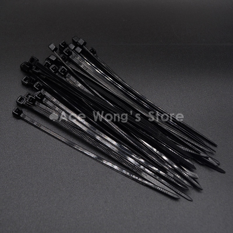 100 Stks/pak 3*100mm breedte 2.5mm zwart Fabriek Standaard zelfsluitende Plastic Nylon Kabelbinders, Wire Zip Tie