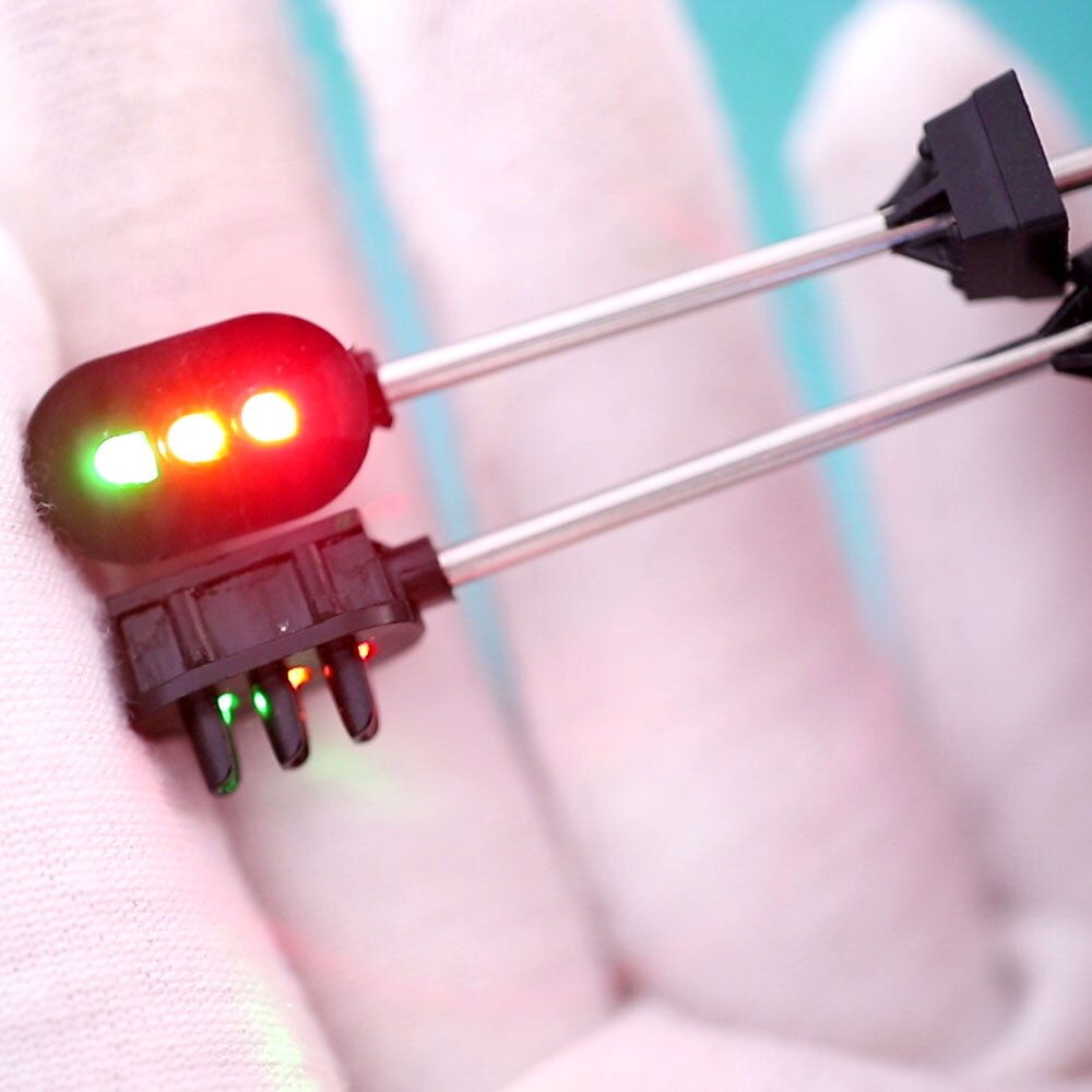 3 Stks/partij Miniatuur Spoorweg Trein Verkeerslichten Model 12V Led Lamp Spoorlijn Landschap Lay-Out Materialen Diorama Kits