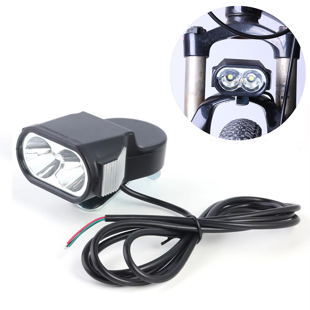 Faro LED para bicicleta eléctrica, 36V, 48V, 60V, Scooter Eléctrico, linterna para bicicleta, bocina, lámpara frontal, impermeable, faro de alta potencia para bicicleta eléctrica