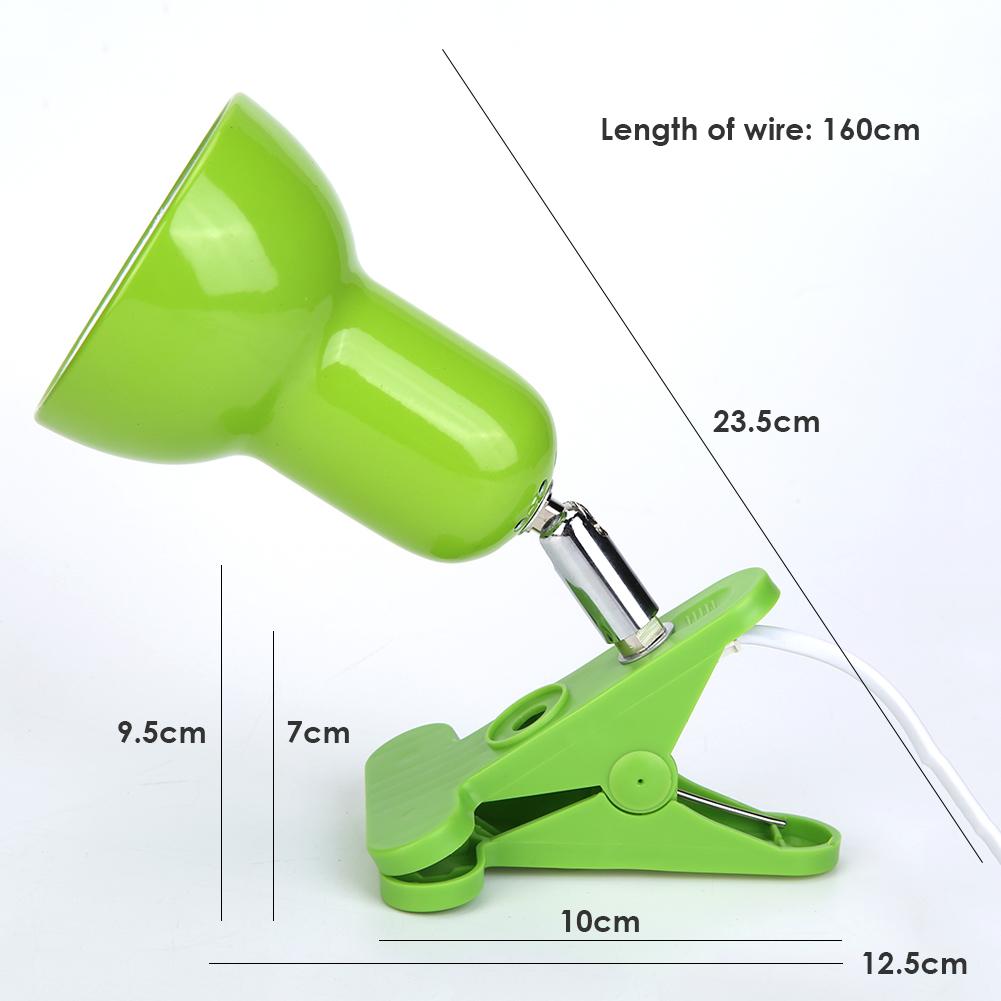 Durable Reptile E27 Lamp-socket Kit 360 Degree Rotation Heating Lamp Clip Cover Clip-on Bulb Light Holder	EU Plug: Green