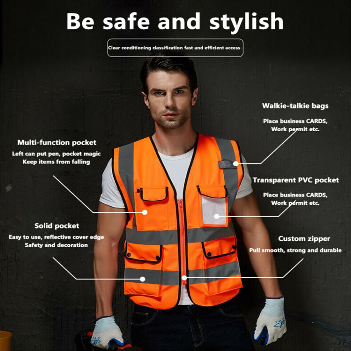 neueste Arbeiter Hohe Sichtbarkeit Sicherheit Weste Jacke Nacht Sicherheit Reflektierende Weste
