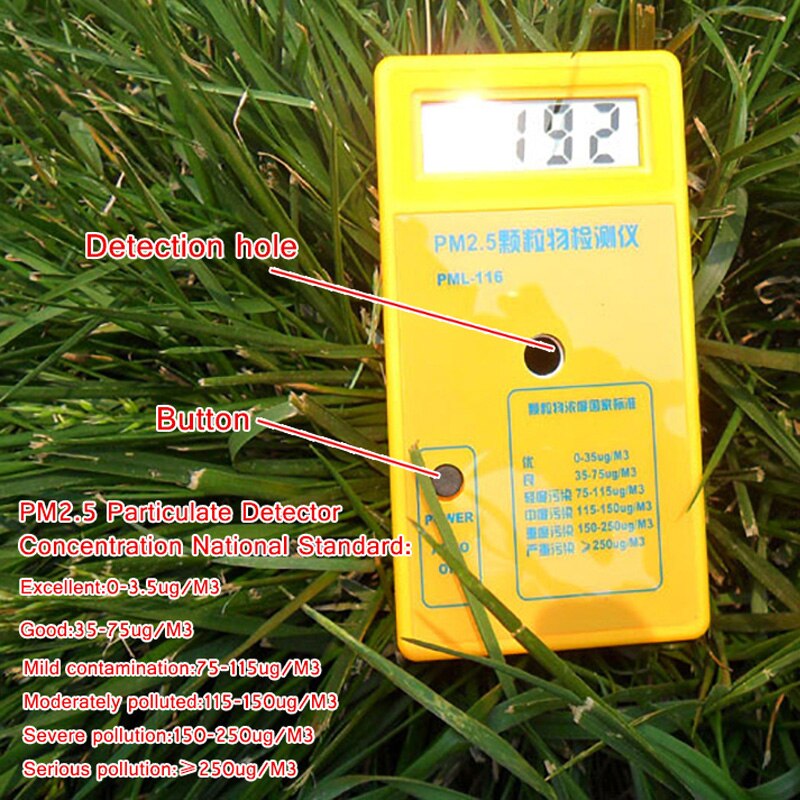 Air Monitor PM2.5 Sensor Particle Gauge Counter 9V Battery LCD pm 2.5 Sharp Analyzer Haze Dust Meter Monitoring Sensor
