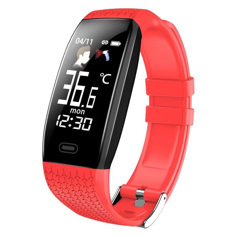 ZK30 T5 Lichaamstemperatuur Monitor Smart Horloges Fitness Polsband Druk Meting Hartslagmeter Fitness Trackers: Red