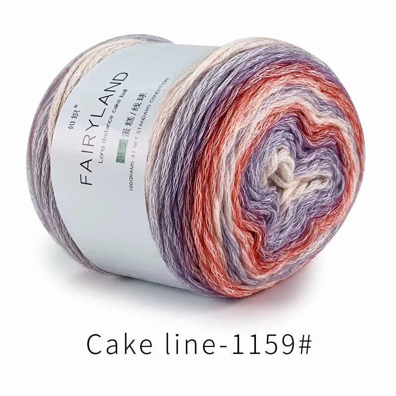 100g Rainbow Color Hand-woven Cotton Yarn Soft Crochet Thick Yarn For Hand Knitting Warm Sweater Sofa Cushion Scarf DIY: 1pc 1159