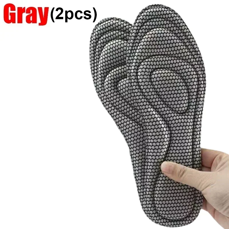 2/4pcs Memory Foam Orthopedic Insoles Shoes Men Women Nano Antibacterial Deodorization Insole Sweat Absorption Running Cushion: black / 4.5