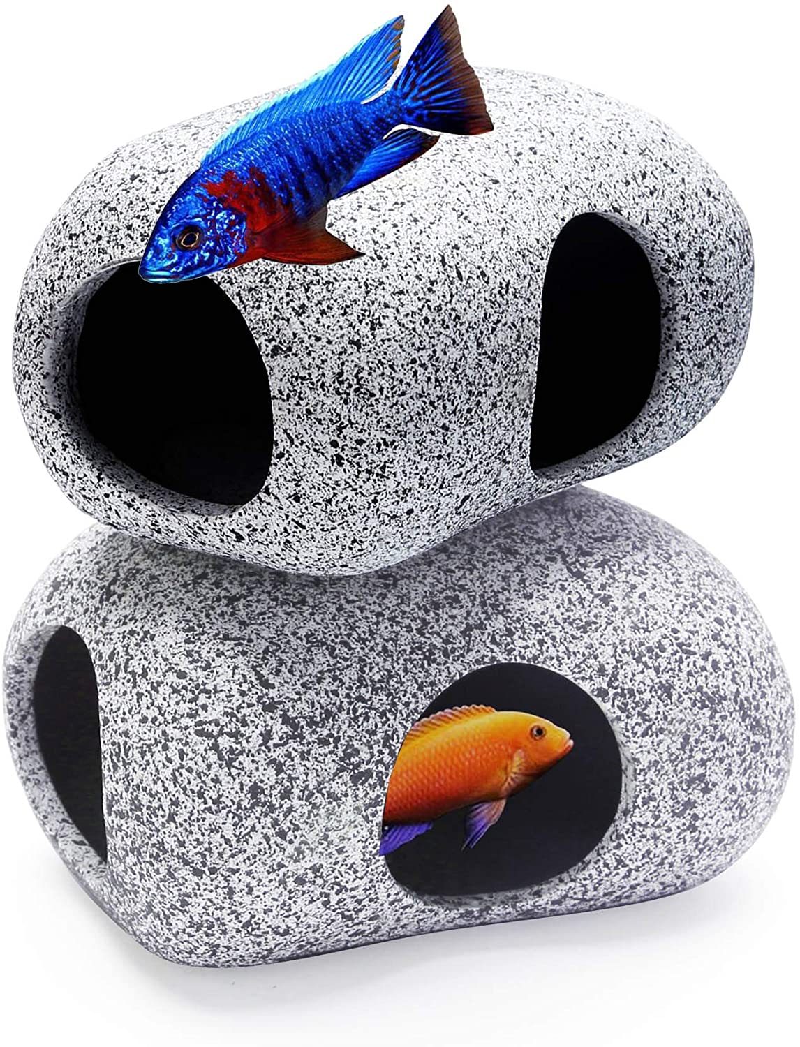 Fish Ceramic Aquarium Decor Cichlid Stone Rock Cave Stone Decoration Fish Tank Breeding Housing Shelter Ornament
