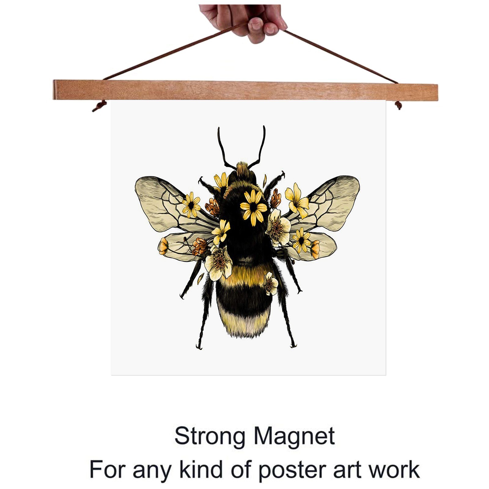 4 # Magnetische Diy Hout Poster Frame Teak Grenen Foto Hangers Opknoping Kit Foto Canvas Prints Kunstwerk Kamer Interieur Thuis decor