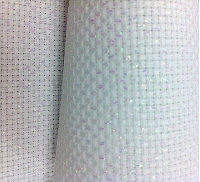 metallic aida Cross Stitch Fabric White/Black/Red/Off-white 50X50cm 14 Count (14 CT) Aida Cloth