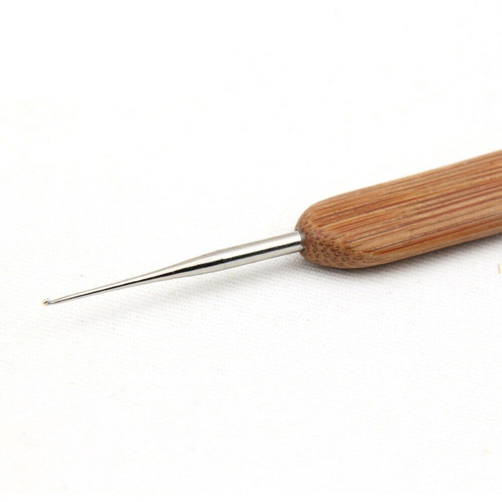Weaving Latch Hook Dreadlock Crochet Sew Wig Hair Needle For Micro Braids Tools bamboo + metal