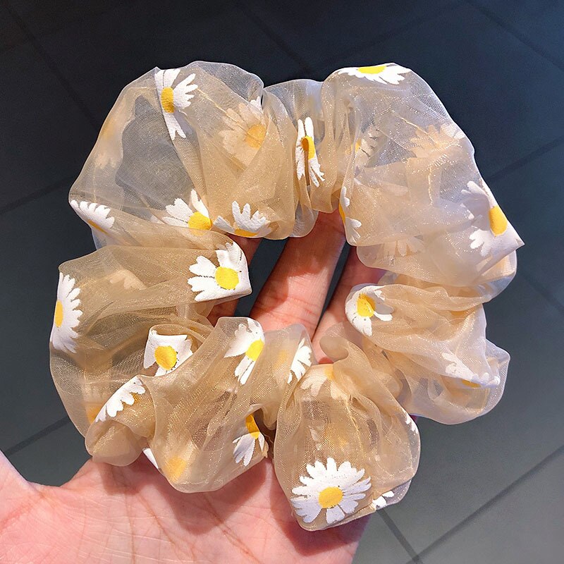Diadema de margaritas de malla para niña, lazos para el pelo, accesorios para cabello de mujer, tocado: K