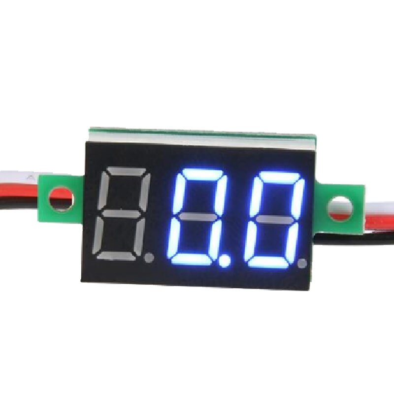 1 stk digital voltmeter led display mini 2/3 ledninger spændingsmåler amperemeter høj nøjagtighed rød / grøn / blå  dc 0v-30v 0.36 ": 4.5v-30v blå
