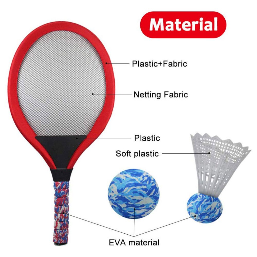 1 Pair Children Tennis Badminton Racket Kids Palying Badminton Parent-Child Educational Game Props for Kindergarten Primary Scho