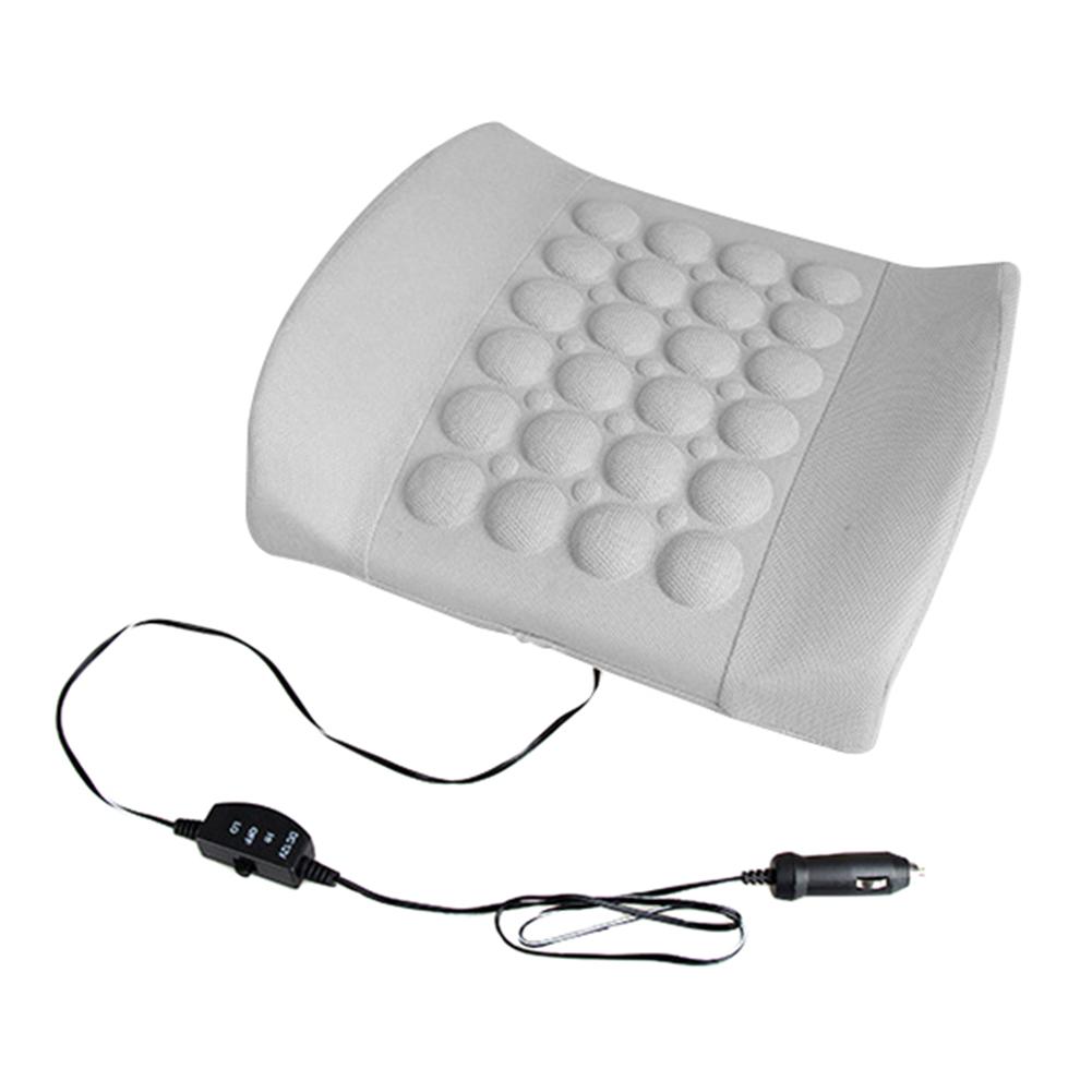 Cojín eléctrico para el coche, masajeador Lumbar, alivio de la presión, soporte para la cintura: Grey