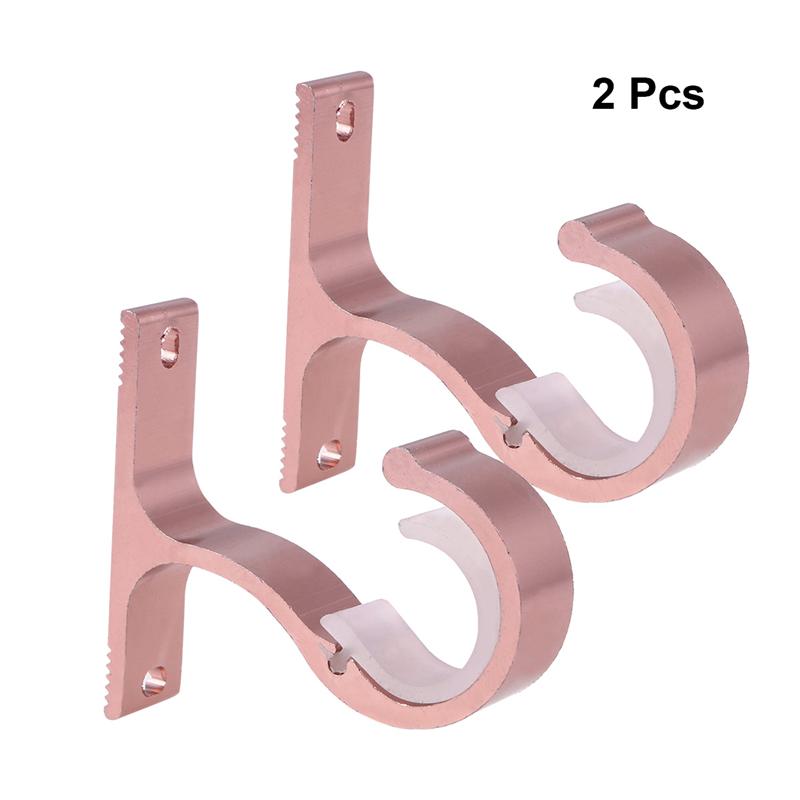 2 st gardinstång aluminiumlegering tjock enkelfäste toppmonteringsfäste (rosa guld): Rosa guld