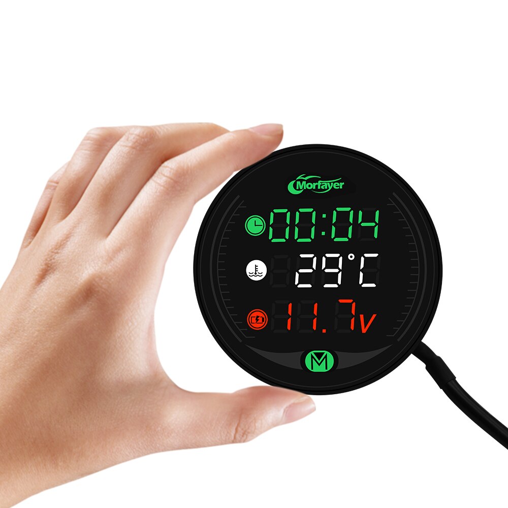 Motorcycle Meter Voltage Display Waterproof Voltage Meter Thermometer Clock 3in1 For Kawasaki KLX250 KDX125 KDX250 klx 250: Default Title