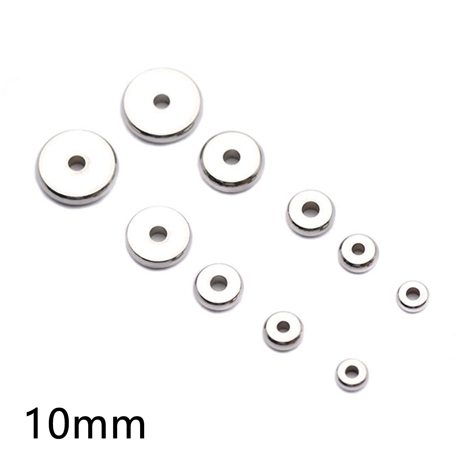 20 piezas separadores de acero inoxidable 304 para fabricación de joyas, cuentas espaciadoras redondas planas de Metal, accesorios de bricolaje de Color dorado/plateado: Rosa