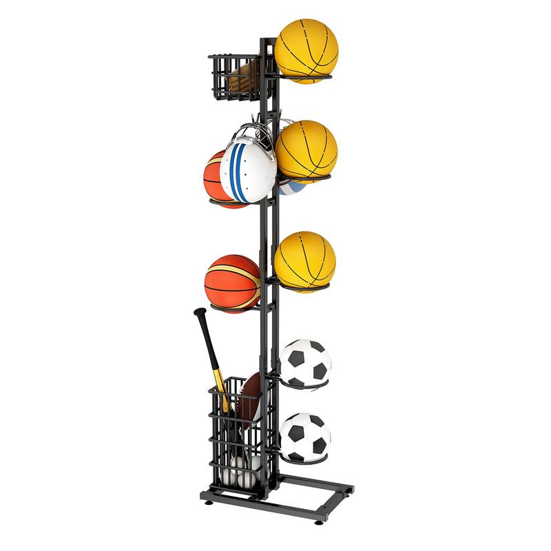 Ball Lagerung Gestell Basketball Ball Organizer Lagerung Stehen Vertikale Anzeige-ständer Basketball Organizer Gestell Für FußBall Und