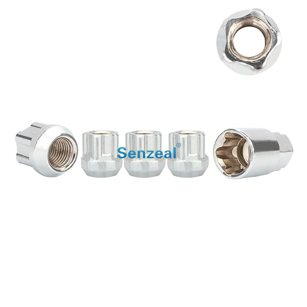 SENZEAL Universal Car Wheel Nut Anti-theft Wheel Lock Nuts M12x1.25 M12x1.5 Strong Durable Alloy Steel 4x Wheel Nut And 1x Screw