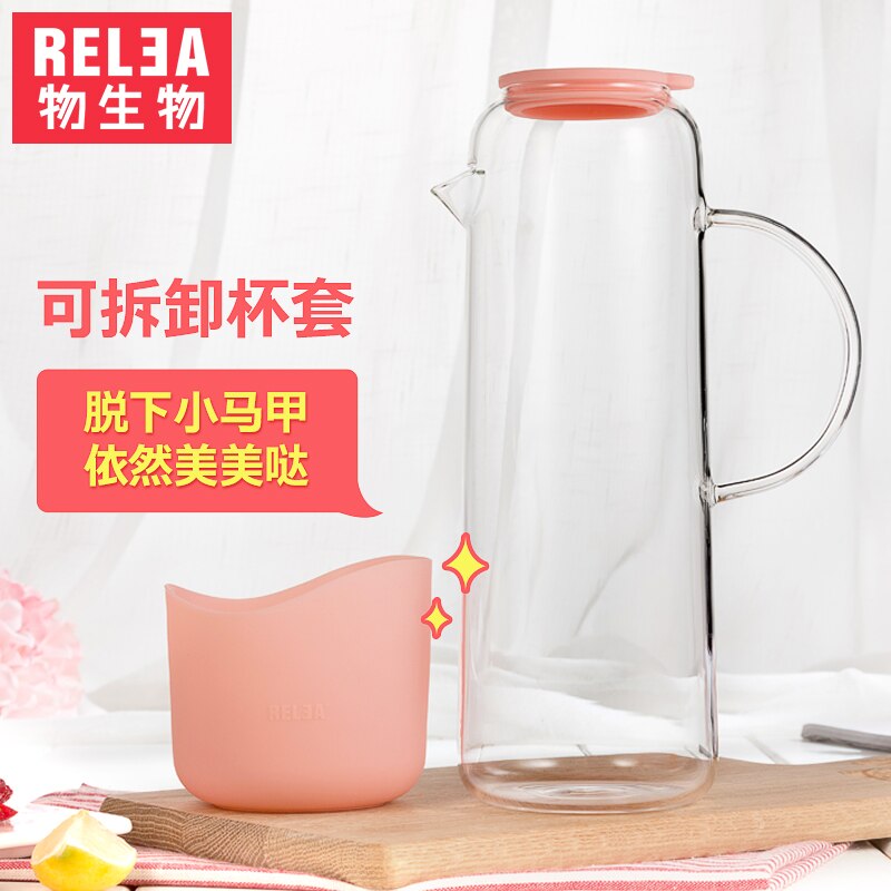 Glas Krug mit Deckel Obst Infusion Eis Tee Krug Heißer Kalten Wasser Borosilikatglas krug Wärme Beständig glas BPA freies