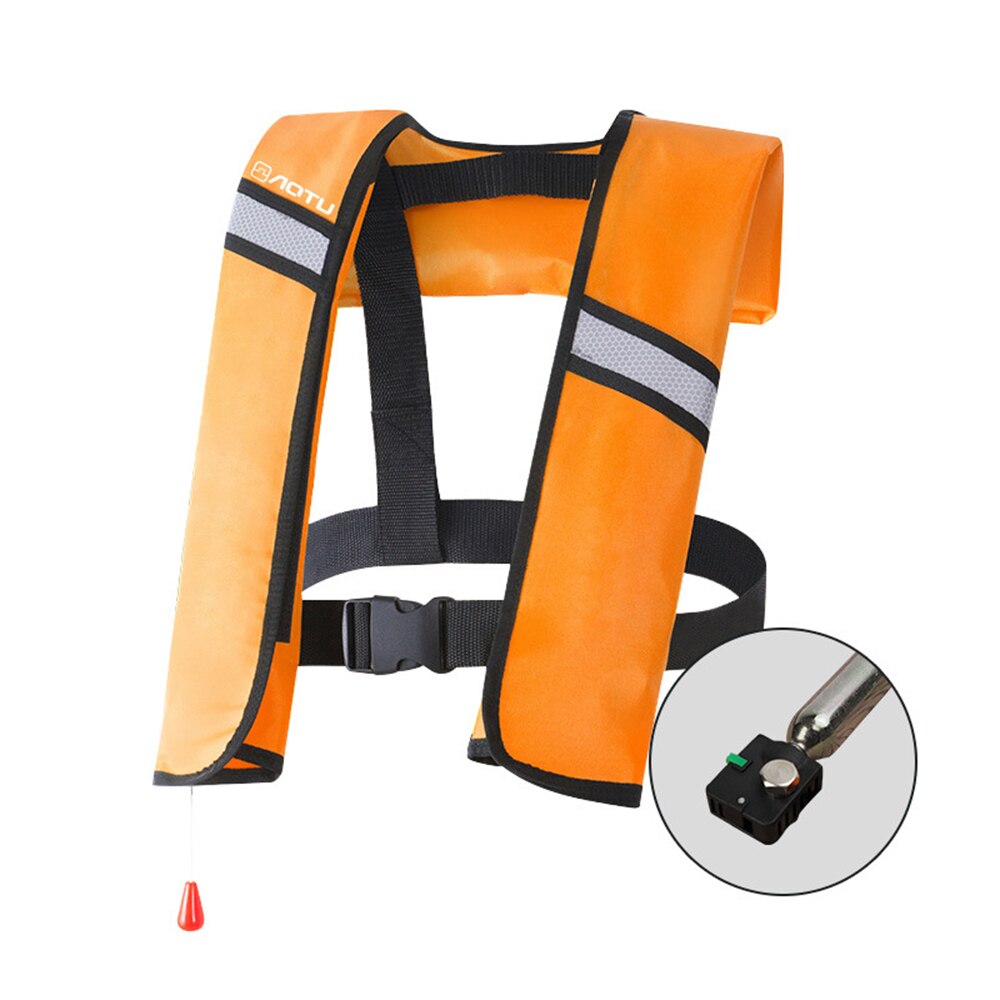 Lixada Water Sports Swiming Fishing Survival Vest Adult Swimming Boating Sailing Fishing Kayak Life Vest Inflatable Life Jacke: Orange / Manual