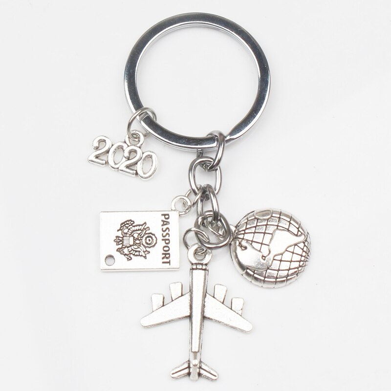 Neue 2022 Erde Flugzeug Passport Anhänger Keychain Reise Schlüssel Ring Freundschaft Beste Freund Schmuck Schlüssel Kette Diy Handmade