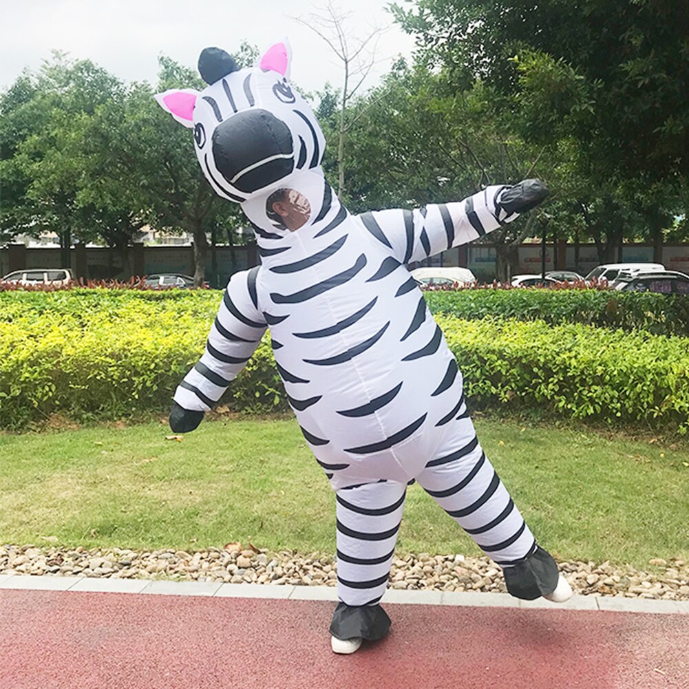 Opblaasbare Kostuums Dier Tijger Zebra Mascotte Pak Party Rollenspel Halloween Kerst Cosplay Kostuum Voor Man Vrouw