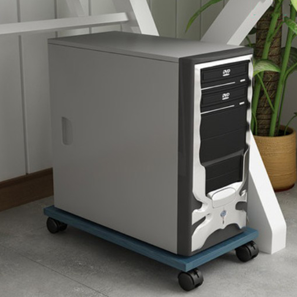Kantoor Huis Gebruik Universele Hout Stand Computer Belangrijkste Processor Case Lade Met Wielen Rem Beweegbare Ondersteuning Voor Pc Gastheer Blauw roze: Tray1
