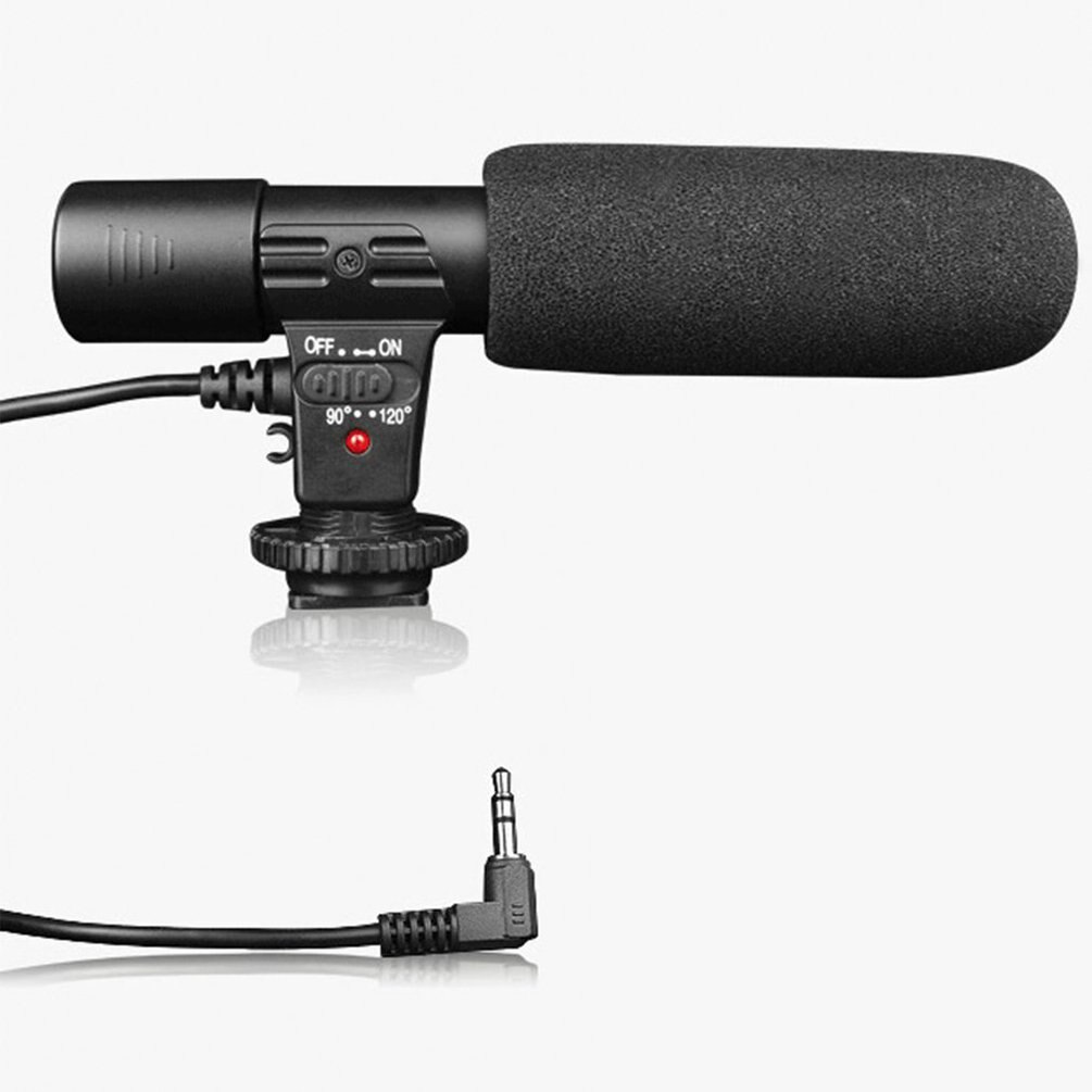 Camera Microphone Camera Condenser Interview Microphone 3.5Mm Recording Microphone Interview Mic for DSLR Camera Video DV