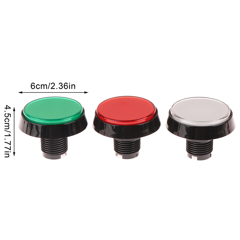 Arkade-Geschmack, 60mm dc 12v große runde LED-tasten , 5- farbiger mikroschalter, automatischer zurücksetzen-knopf für Arkade-automaten