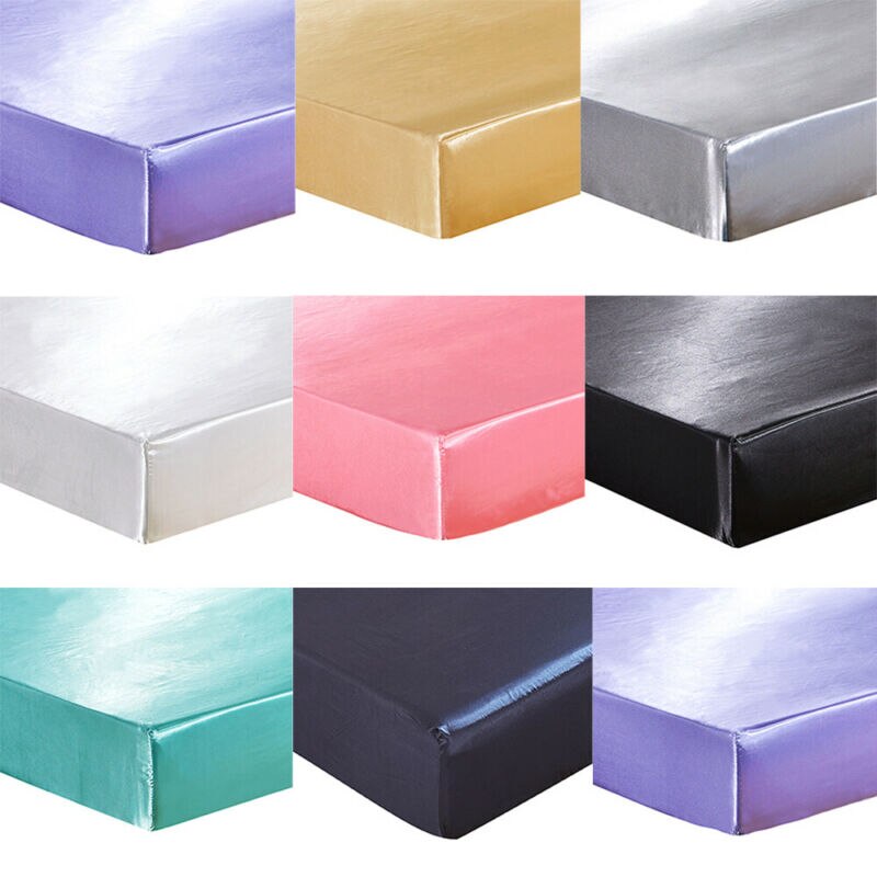 Sateng silke tilpasset laken på elastisk ensfarget madrassbeskytter laken på elastisk bånd drap house de matela queen king