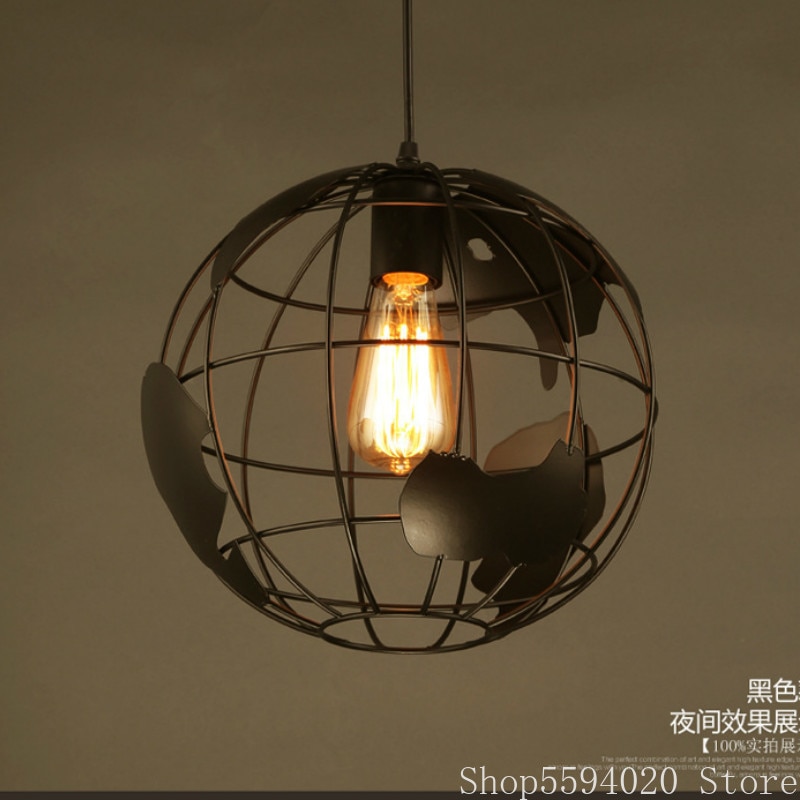 Kunst kaffebar industriel retro vedhæng lampe globus led vedhæng lys restaurant cafe hængende soveværelse indendørs belysning