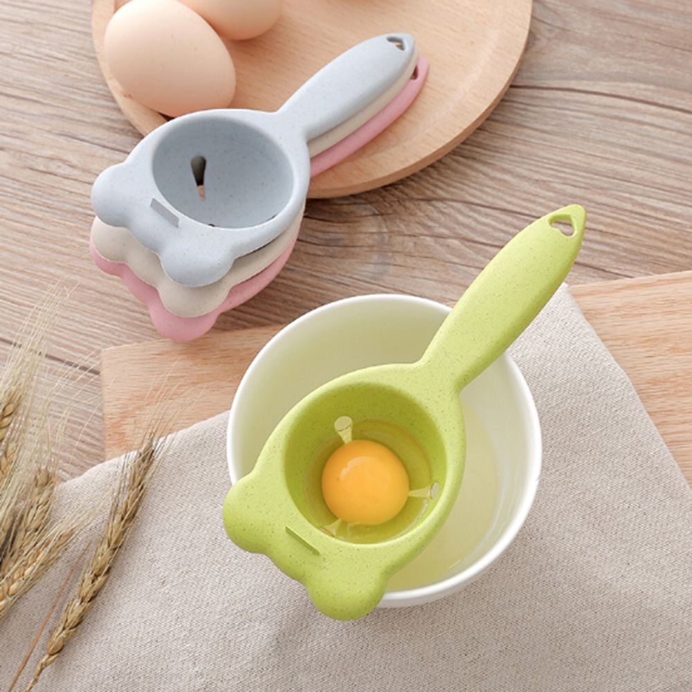 1pc æggehvide separator diy bærbar sikkerhed hvede halm æg behandling ske ske træglomme separat ægfilter køkken madlavning