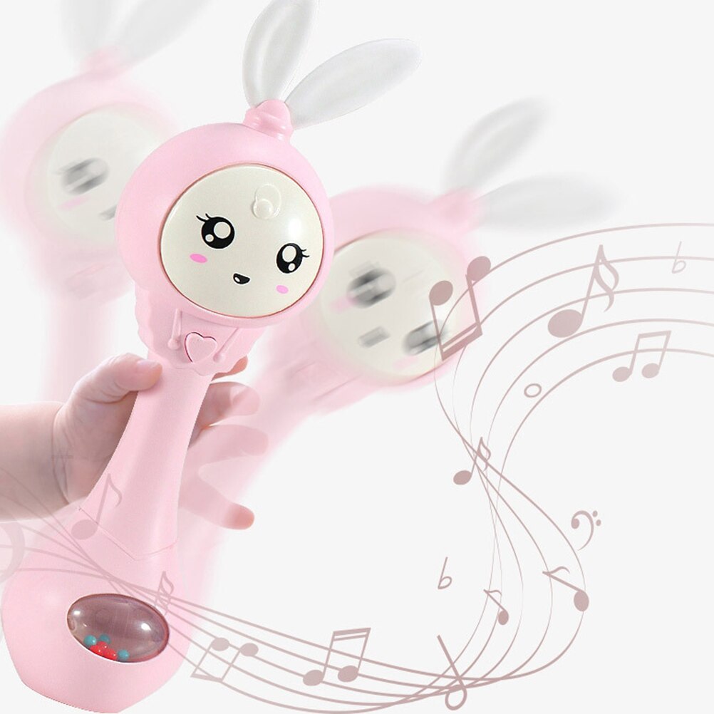 0-12M Musical Flashing Baby Rammelaars Baby Baby Hand Bells Leuke Konijn Hand Bells Rammelaars Pasgeboren Baby Vroeg educatief Speelgoed