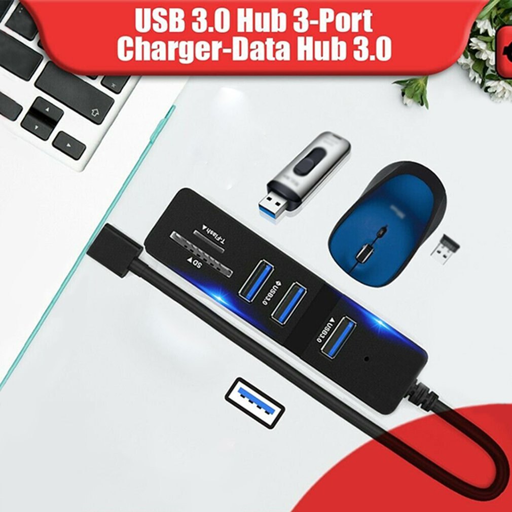 USB Hub 3.0 Multi USB 3.0 Hub USB Splitter High Speed 3 Ports 2.0 Hab TF SD Card Reader All In One For PC Computer Accessories