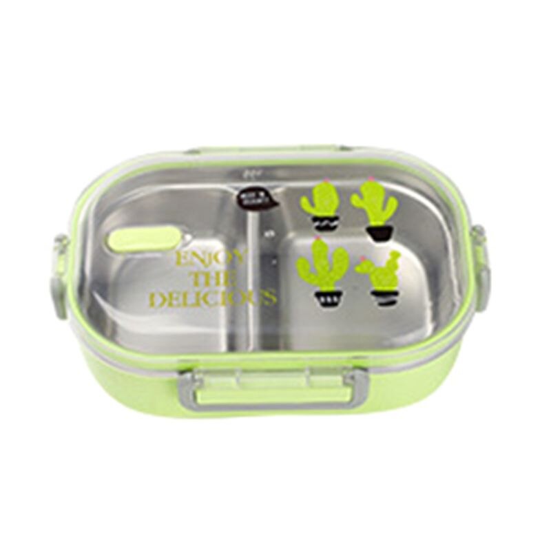Lunch Box Stainless Steel Children's Lunch Box for School Picnic Camping: Green-1