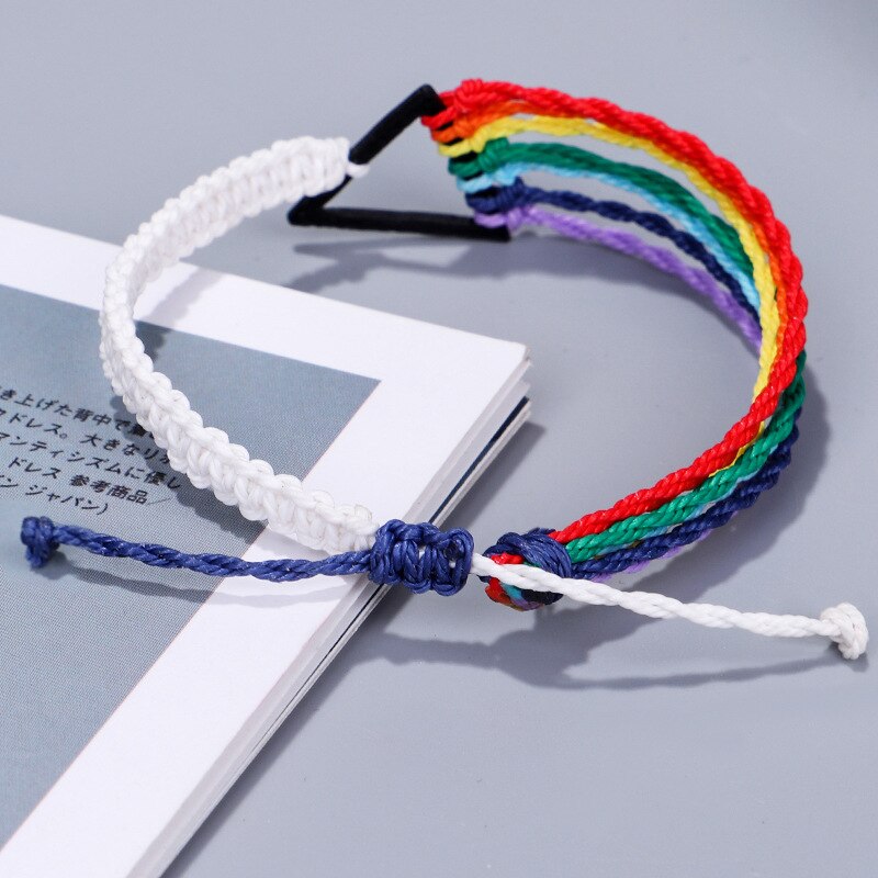 LGBT Armbänder Für Männer Frauen Handgemachte Webart Gewinde Braslet Einstellbare Homosexuell Stolz Öffnung Armreif Wrap Brazalete