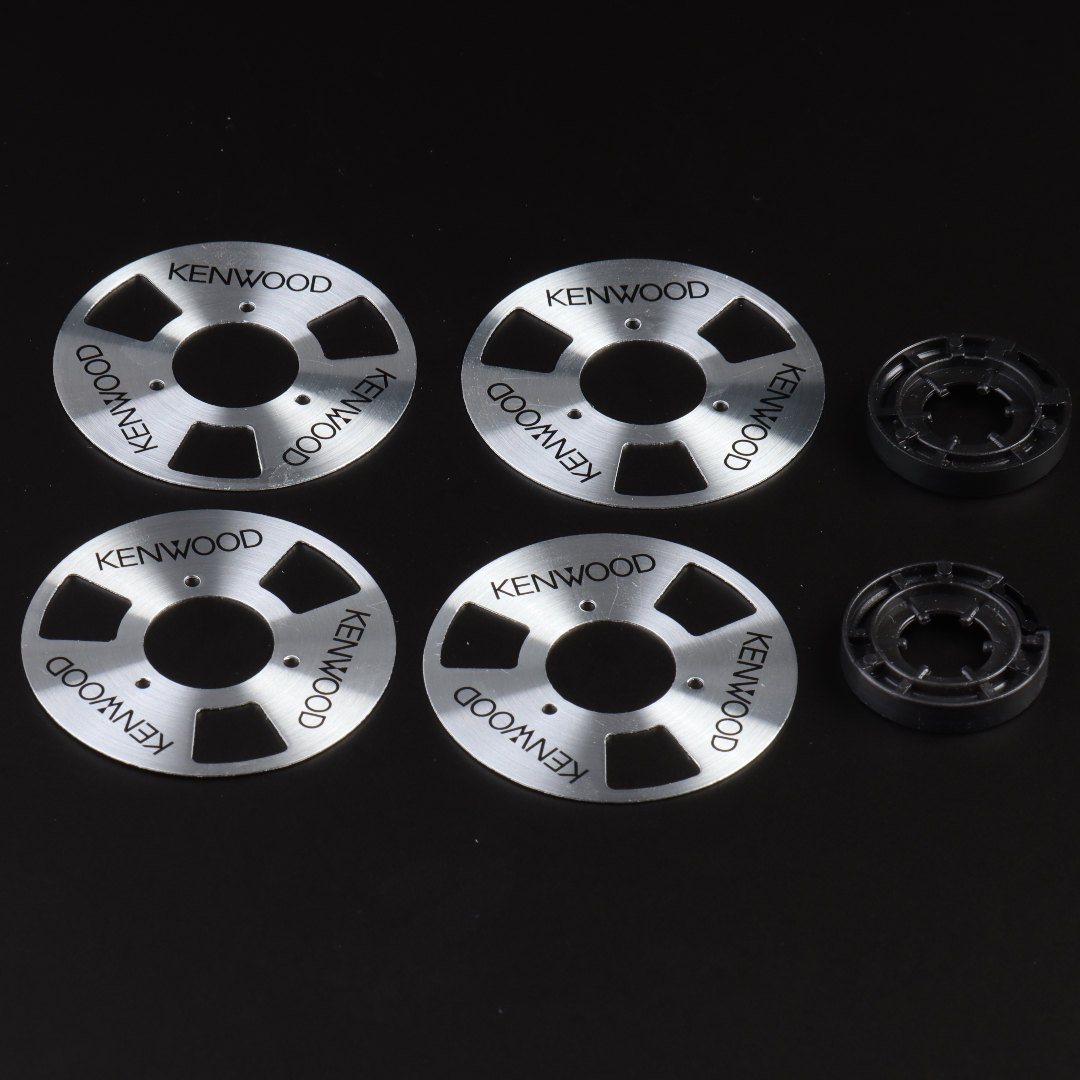 DIY Homemade (Aluminum) Reel To Reel Cassette for Audio Recording Cassette Tape - Gold Silver (Pack of 4 Reels + 2 Wheel): Pink