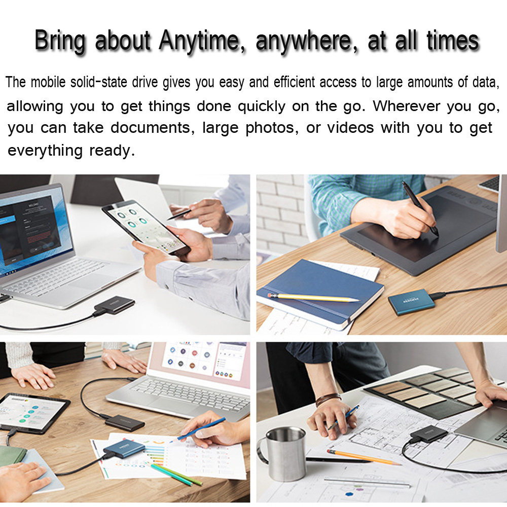 Mini-Festplatte 1 TB Neue 2 TB tragbare SSD hoch-Geschwindigkeit ​ ​ Externe externe USB 3.1 Typ-C-Festplatte für Laptops/MACs/Desktops