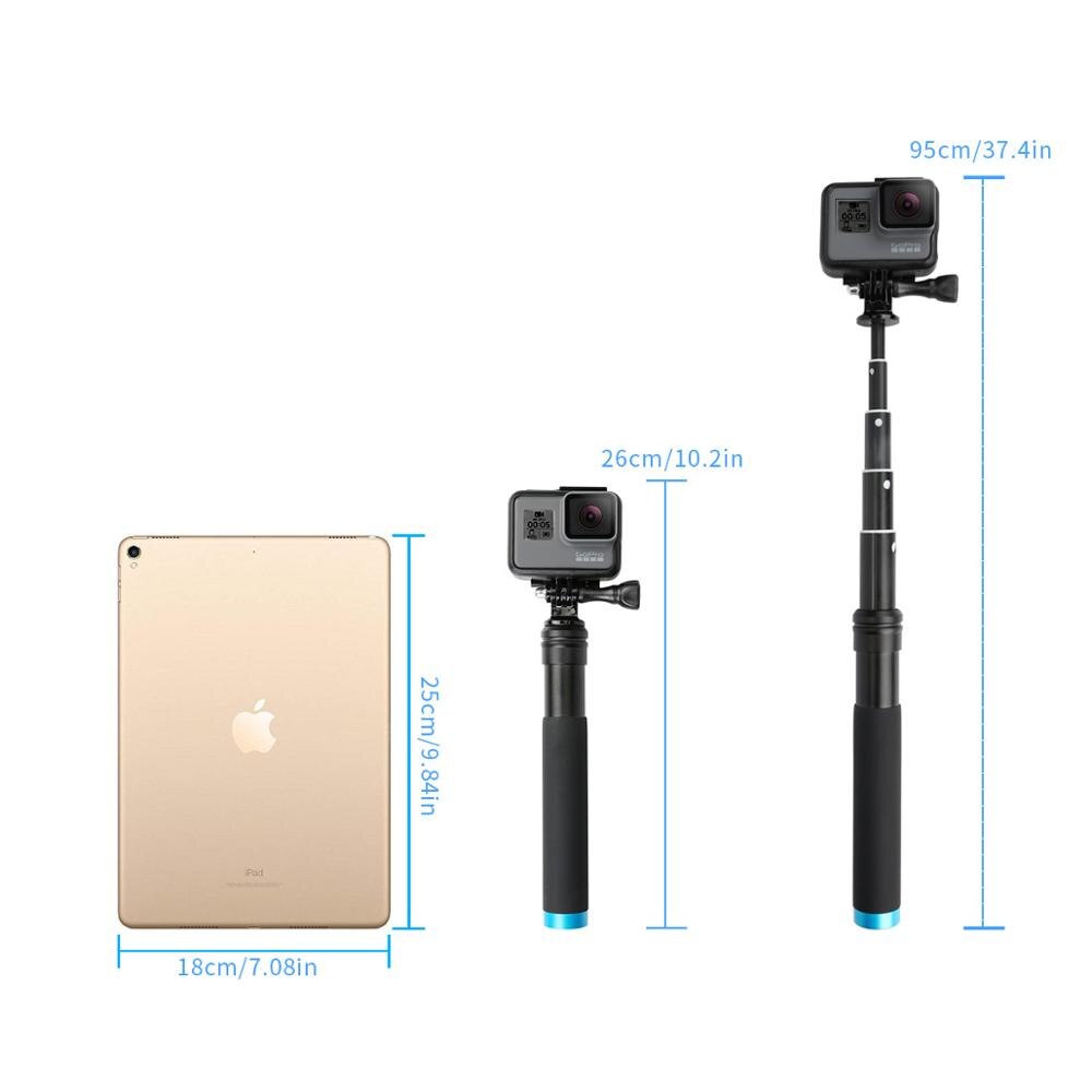 TELESIN 6 w 1 Selfie Stick z wyciągnikiem uchwyt r... Grandado