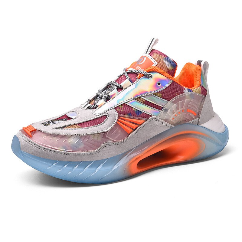 Zapatos de correr acolchados para hombre, zapatillas de entrenamiento de atletismo, transpirables, para caminar en el gimnasio, Primavera: Naranja / 40