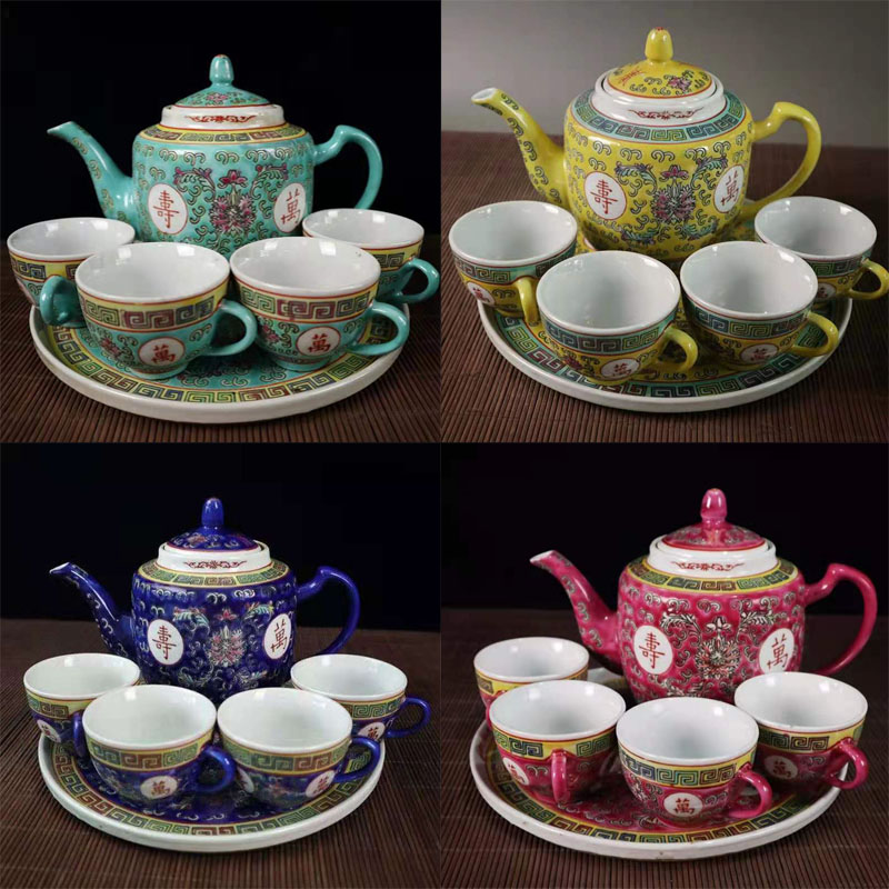 Tea Cup Set Of 6, Chinese Ceramic Tea Sets Exquisite Porcelain Teapot Bone China Tea Set Teapot Set Tea Cups And Saucer Sets