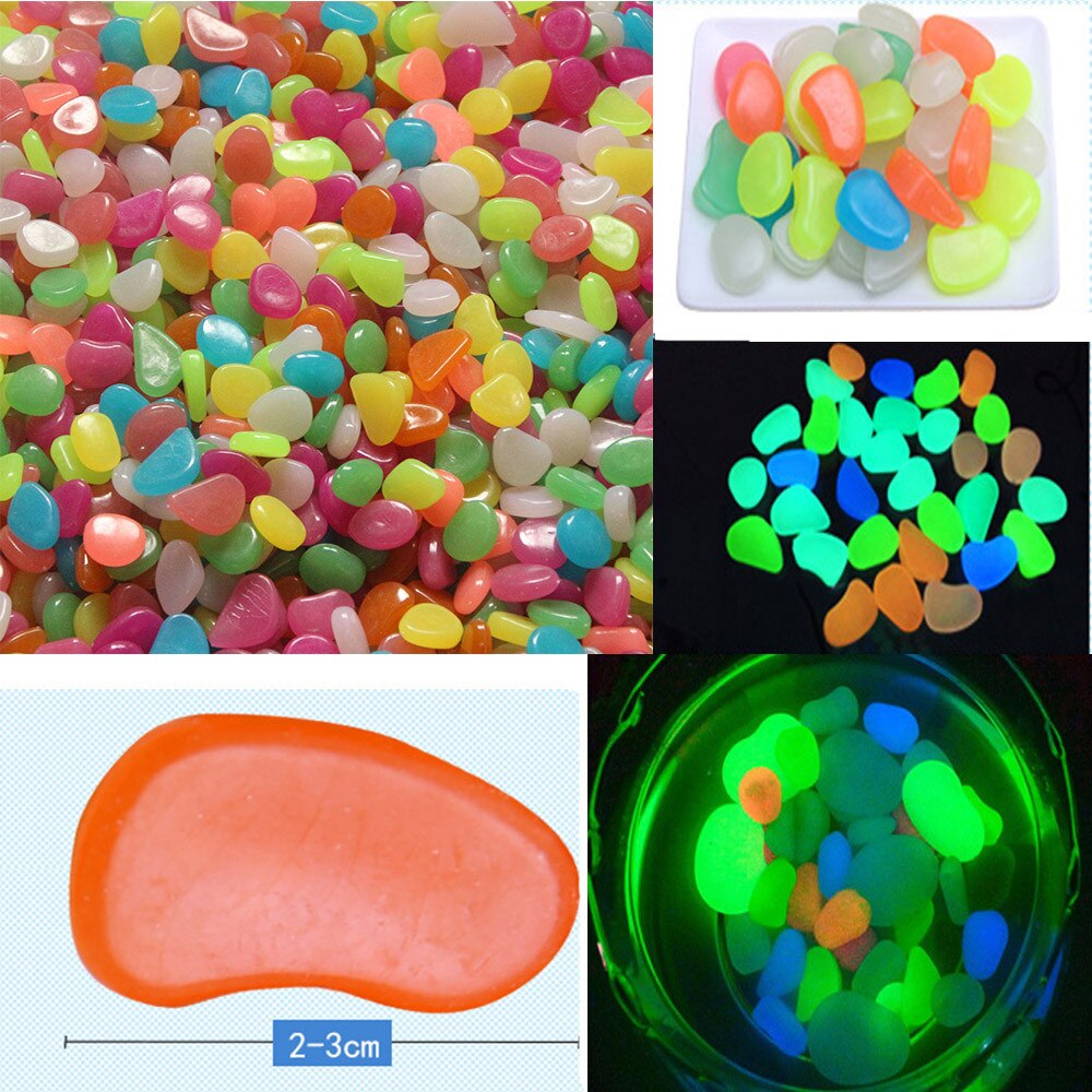 50 Glow In Dark Pebbles Stone Home Garden Walkway Aquarium Fish Tank Valentine Glow In The Dark Garden Pebbles Stones Rocks