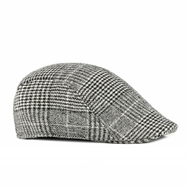 British Style Winter Berets Hat Men Flat Ivy Cap Middle-aged elderly Berets Cap Duckbill Hat Painter Herringbone Cap