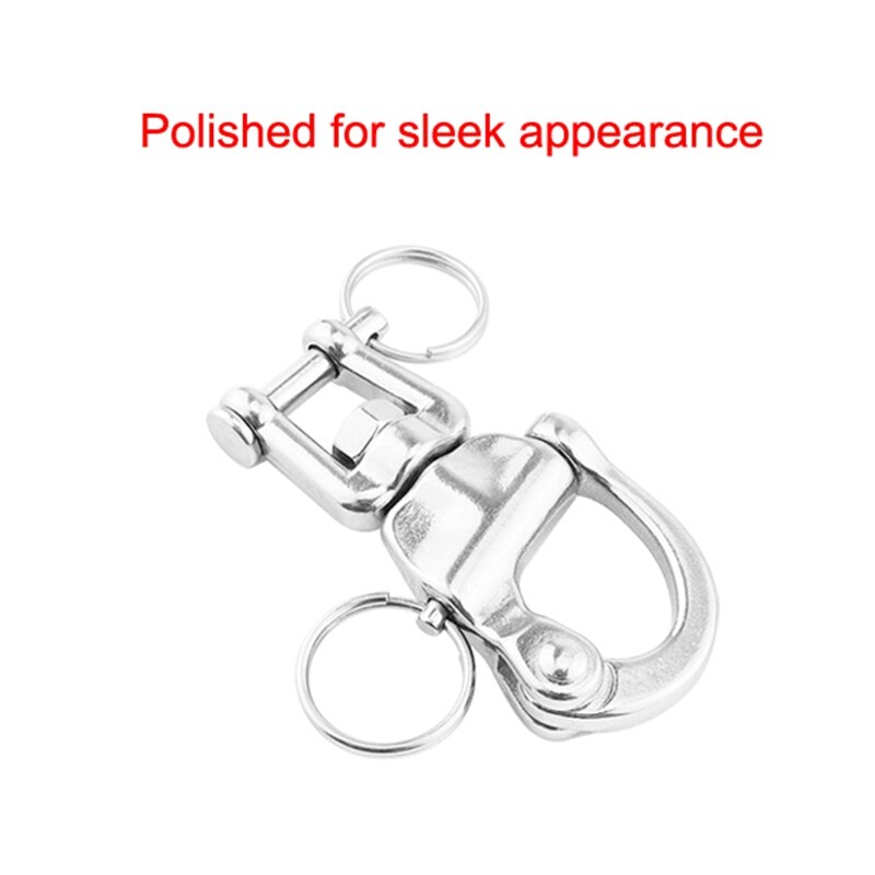 2PCS 316 Stainless Steel Swivel Shackle Quick Release Hook for Rock Climbing Diving Marine Hardware