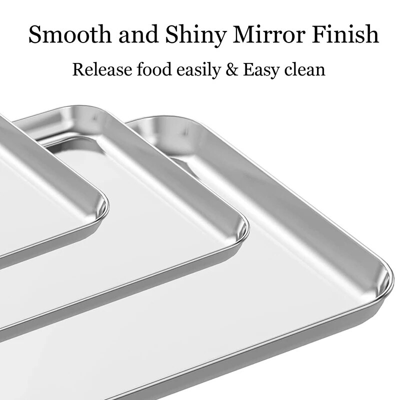 Stainless Steel Baking Tray With Removable Cooling Rack Set Non-stick Chip Basket Baking Grill Mesh BBQ Kitchen Tool Oil Drainer